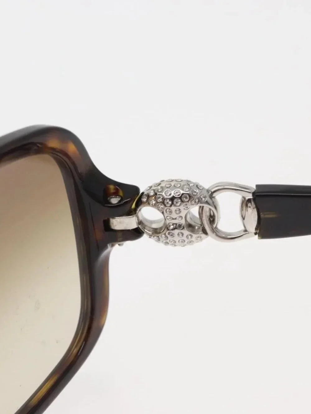 GUCCI Sunglasses plastic Brown Auth 155759
